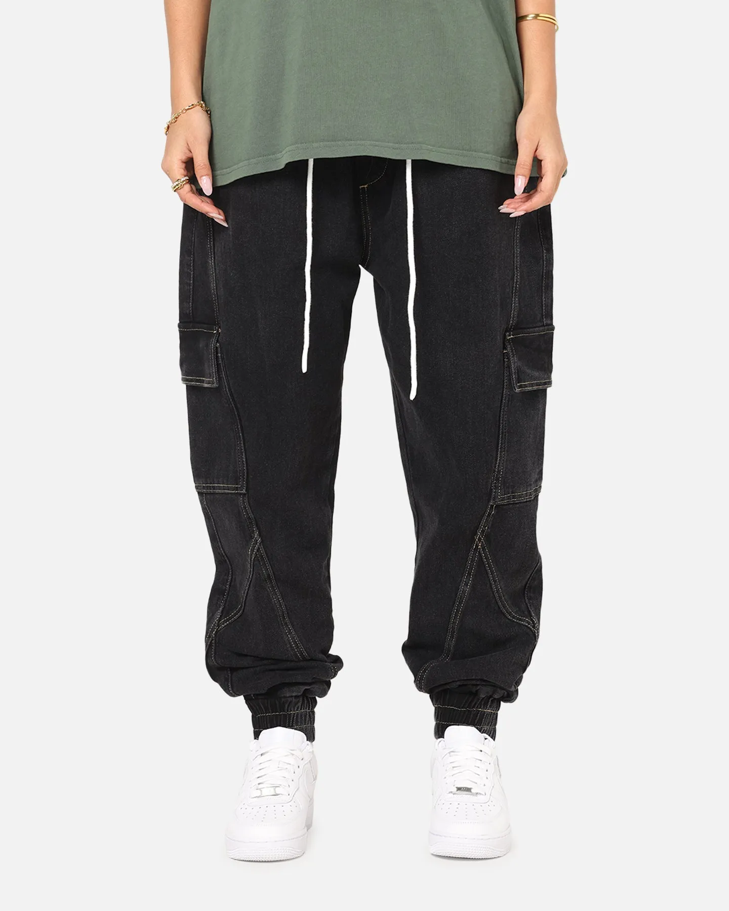 Saint Morta Rodeo Denim Joggers Black Shadow sold by Culture Kings