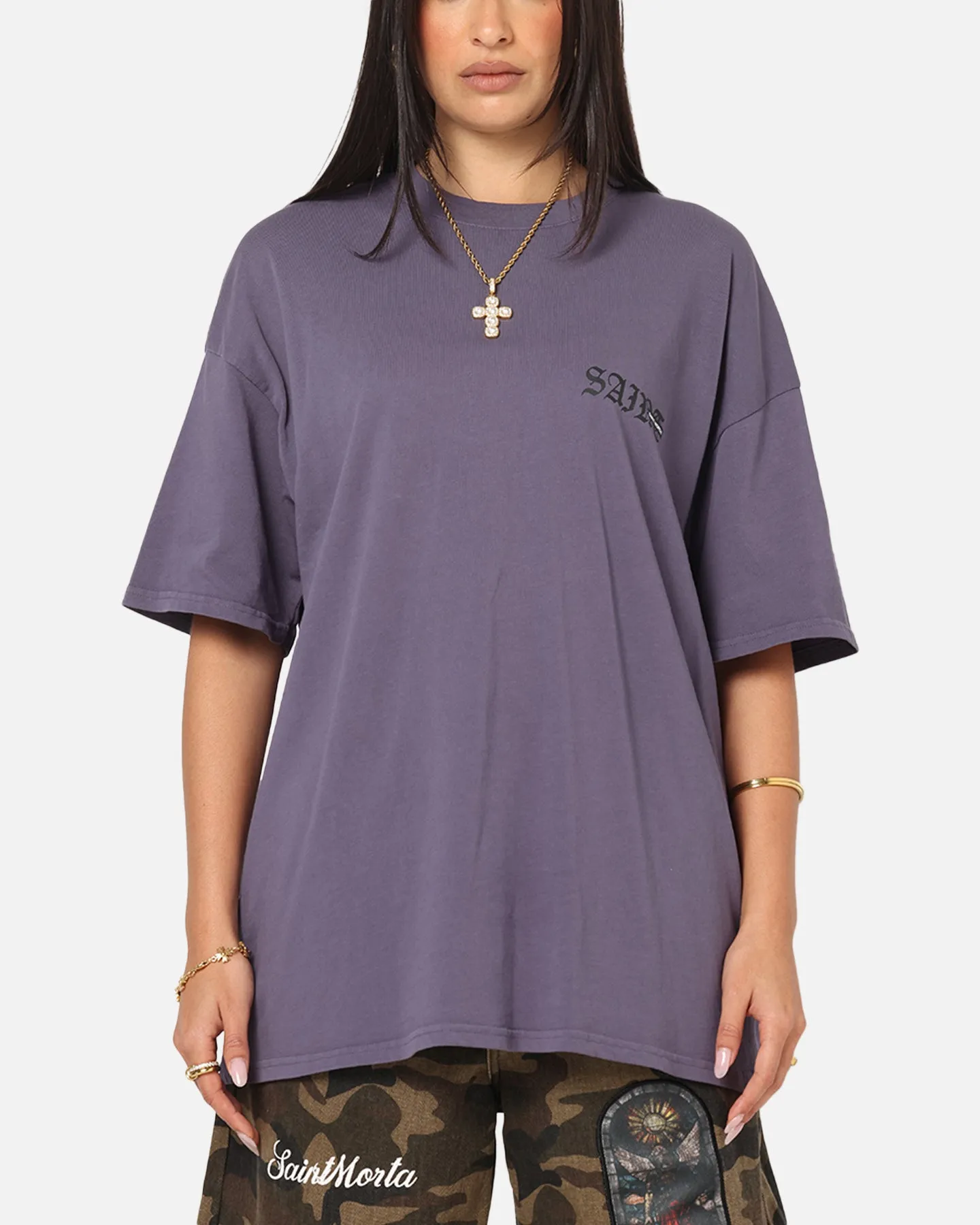 Saint Morta Gothic Stack T-Shirt Purple sold by Culture Kings product image thumbnail 2