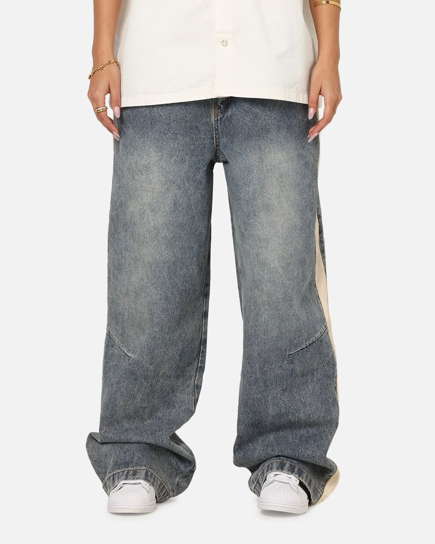 Saint Morta Amplus Sidewinder Jeans Dirty Denim/Off White sold by Culture Kings product image thumbnail 5