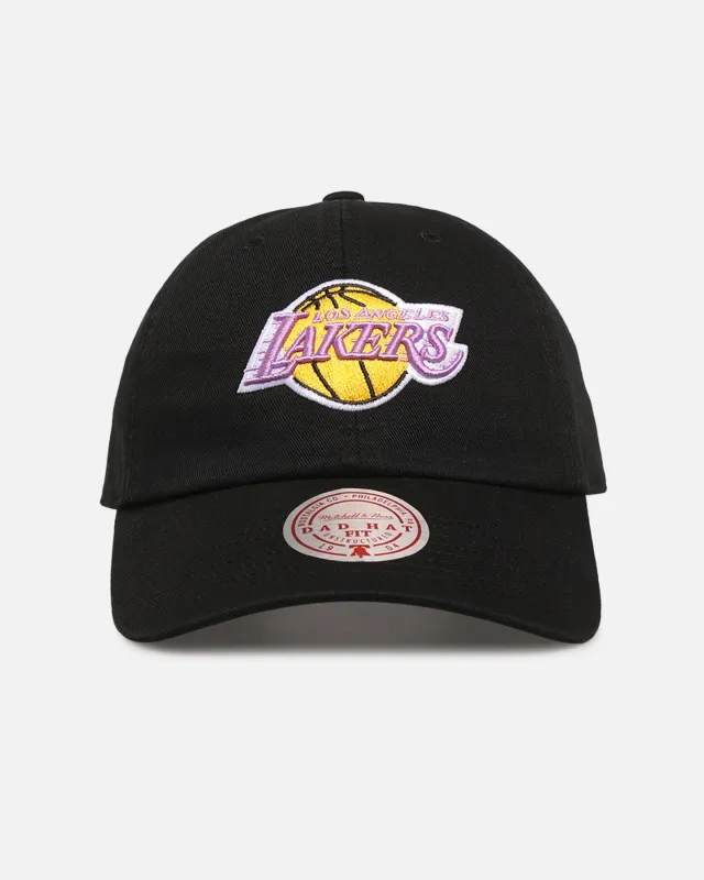 Mitchell & Ness Los Angeles Lakers 'Team Logo' Dad Fit Strapback Black sold by Culture Kings