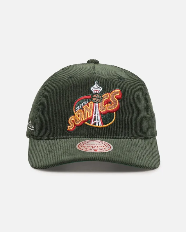 Mitchell & Ness Seattle SuperSonics 'Retro' Deadstock Corduroy Snapback Green made by Mitchell & Ness