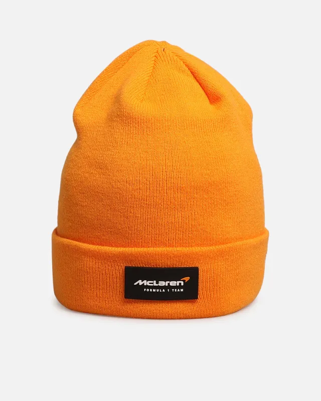 New Era X Mclaren Essential Cuff Knit Beanie Orange sold by Culture Kings