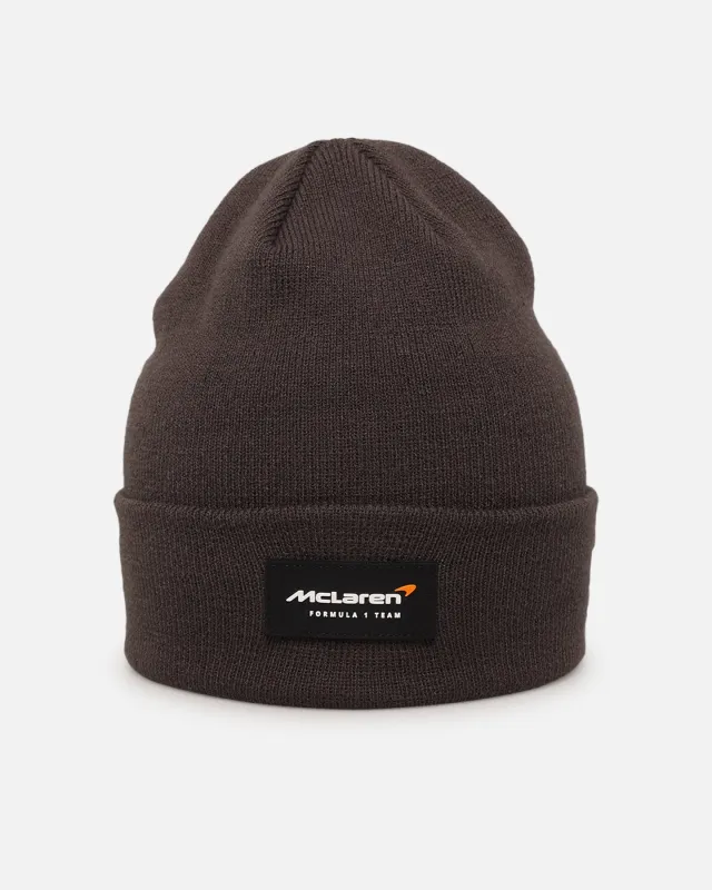 New Era X Mclaren Essential Cuff Knit Beanie Dark Grey sold by Culture Kings