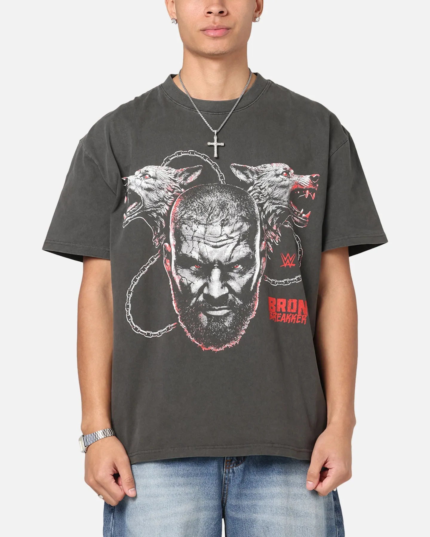 Culture Kings X WWE Bron Breaker Heavy T-Shirt Black Wash sold by Culture Kings