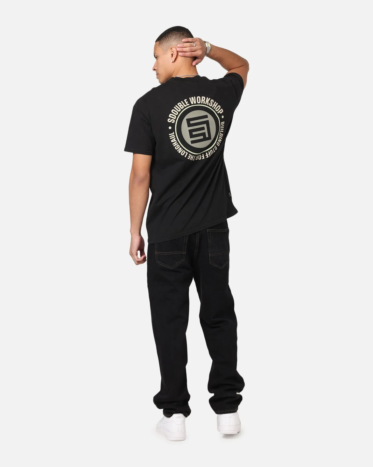 S Double Workshop Dot T-Shirt Black sold by Culture Kings product image thumbnail 3