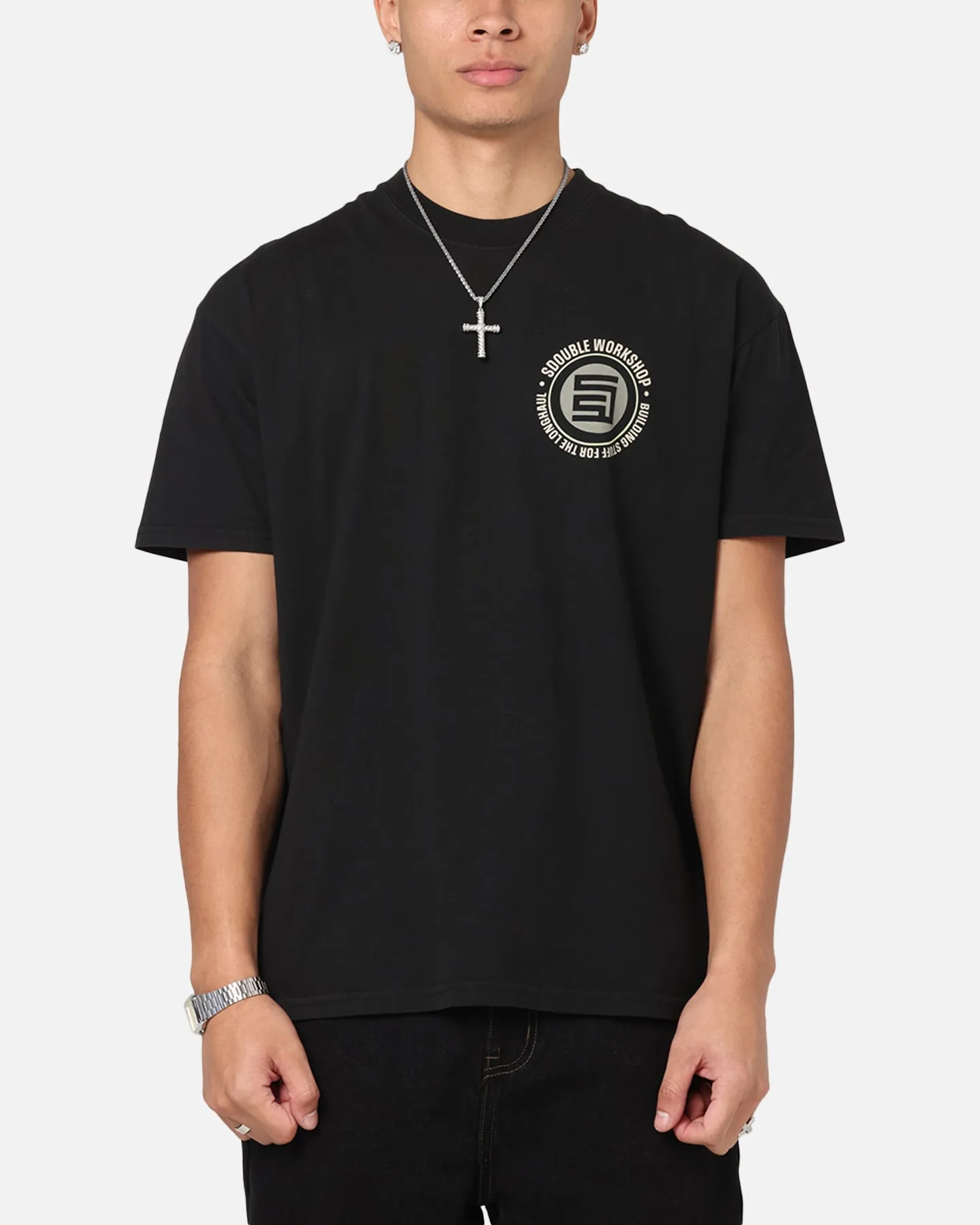 S Double Workshop Dot T-Shirt Black sold by Culture Kings product image thumbnail 2