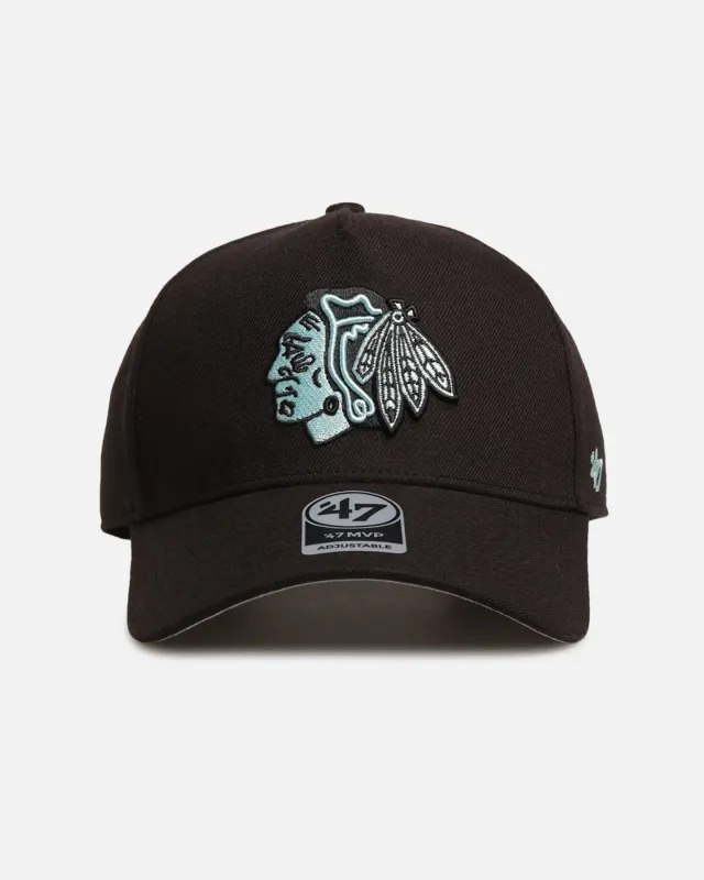 47 Brand Chicago Blackhawks 'Black Turquoise' 47 MVP Snapback Black/Turquoise sold by Culture Kings