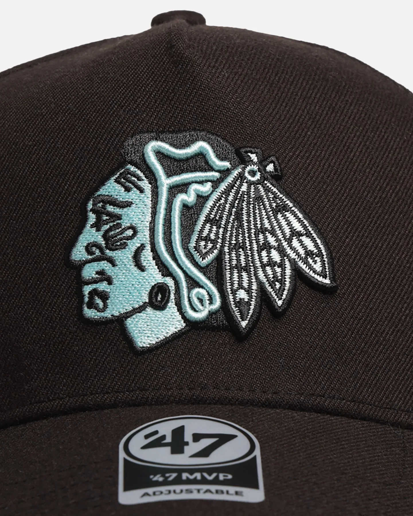 47 Brand Chicago Blackhawks 'Black Turquoise' 47 MVP Snapback Black/Turquoise sold by Culture Kings product image thumbnail 5