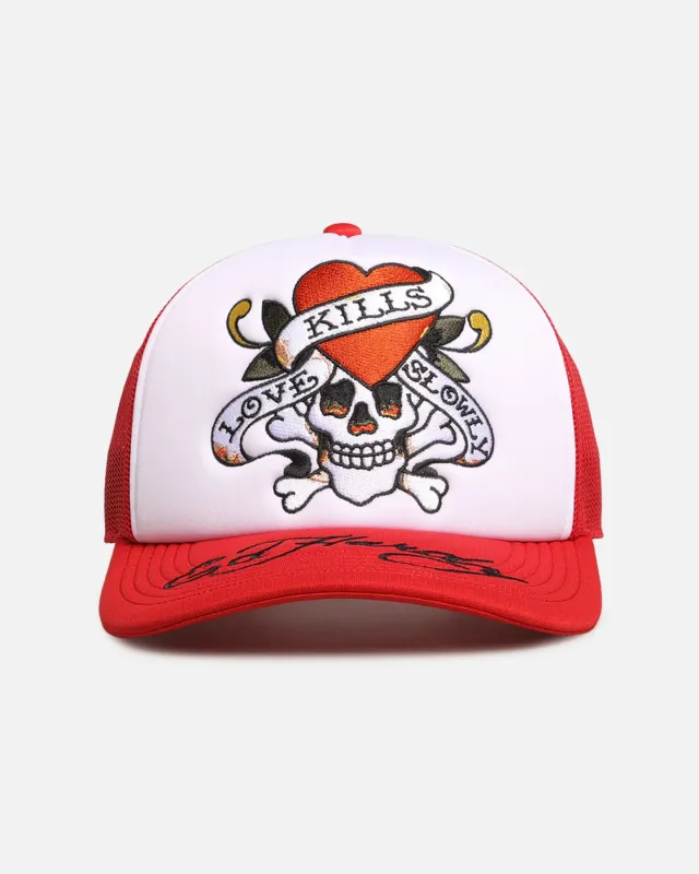 Ed Hardy Love Kills Trucker Snapback Red made by Ed Hardy