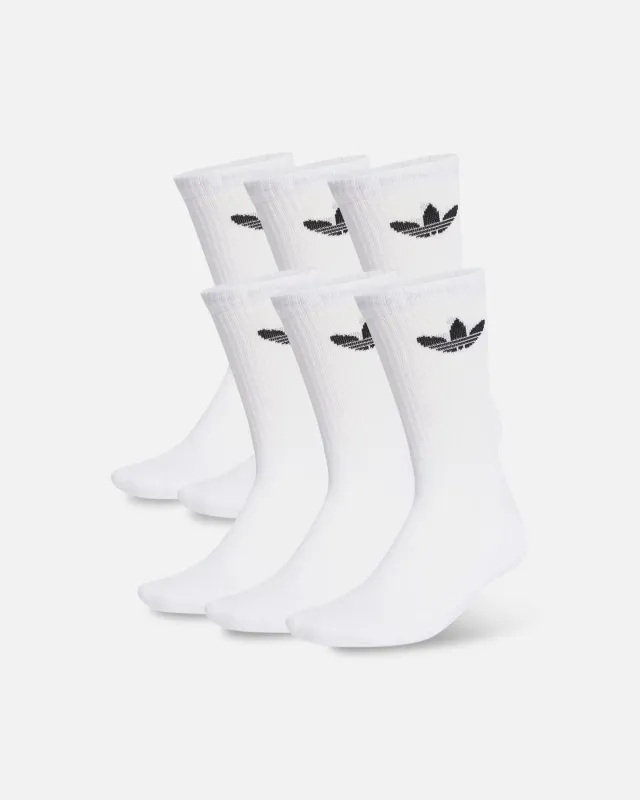Adidas Trefoil Cushioned Crew Socks 6 Pack White sold by Culture Kings