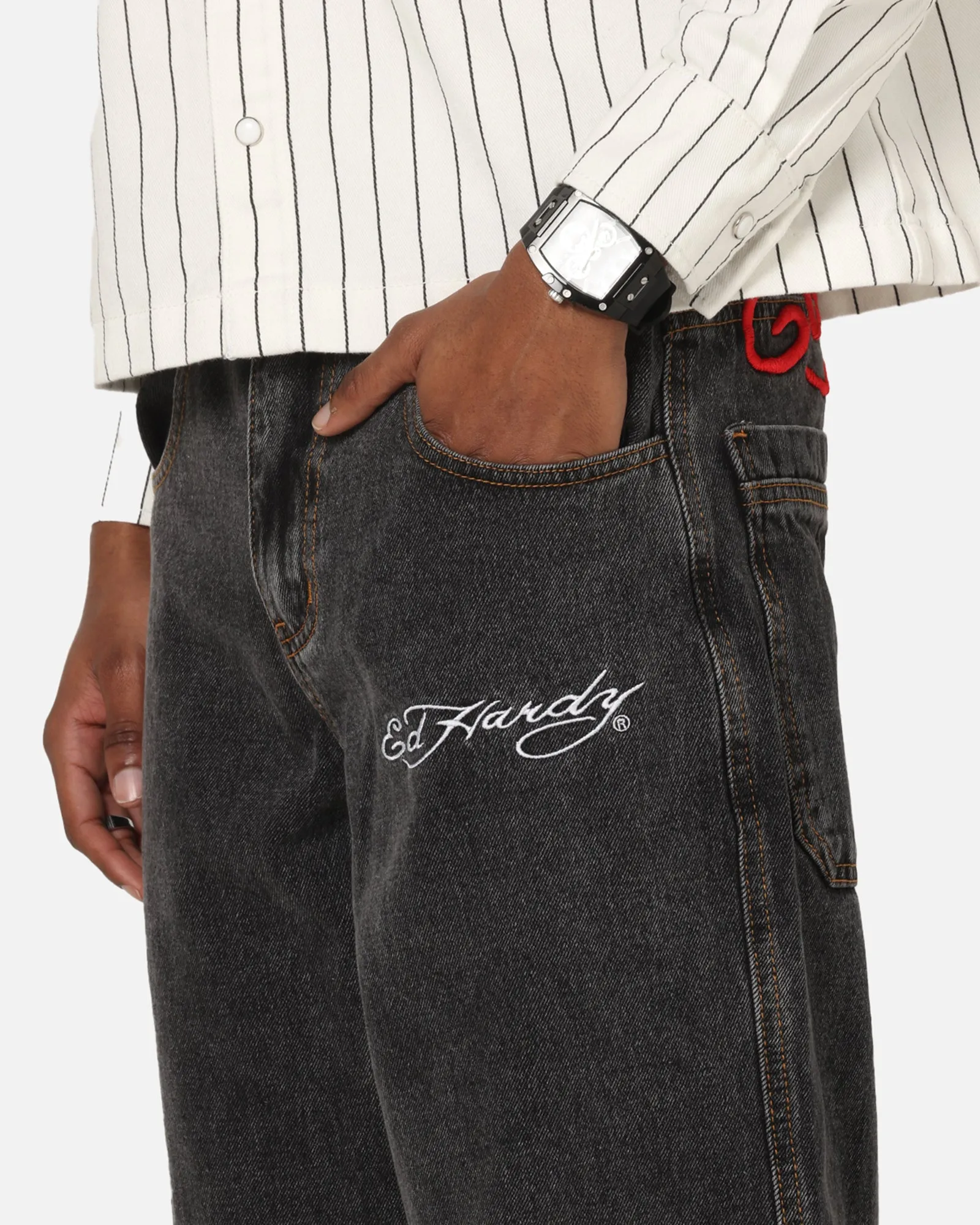 Ed Hardy Wide Leg Jeans Black sold by Culture Kings product image thumbnail 3