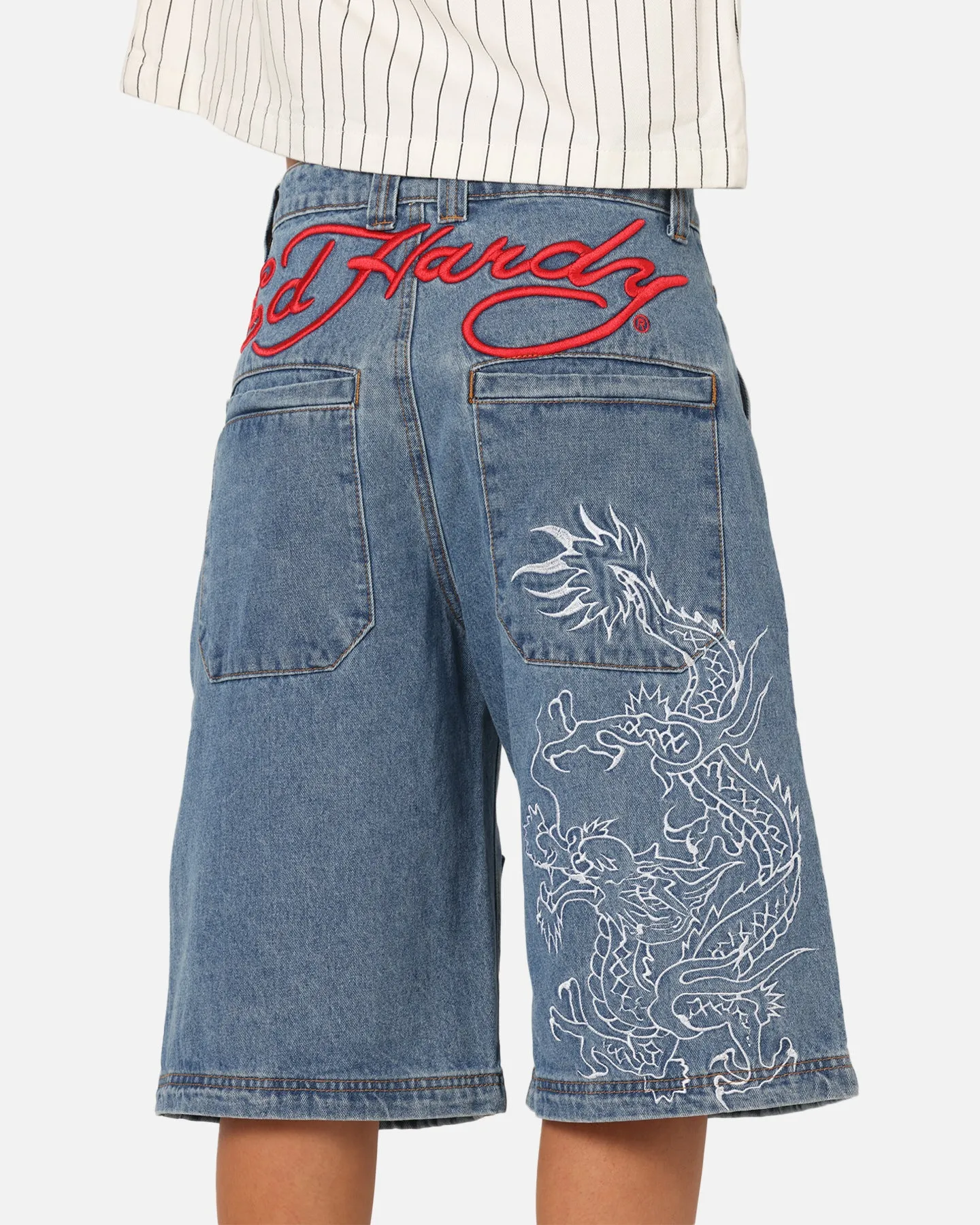 Ed Hardy Dragon Jorts Mid Blue Denim sold by Culture Kings product image thumbnail 4