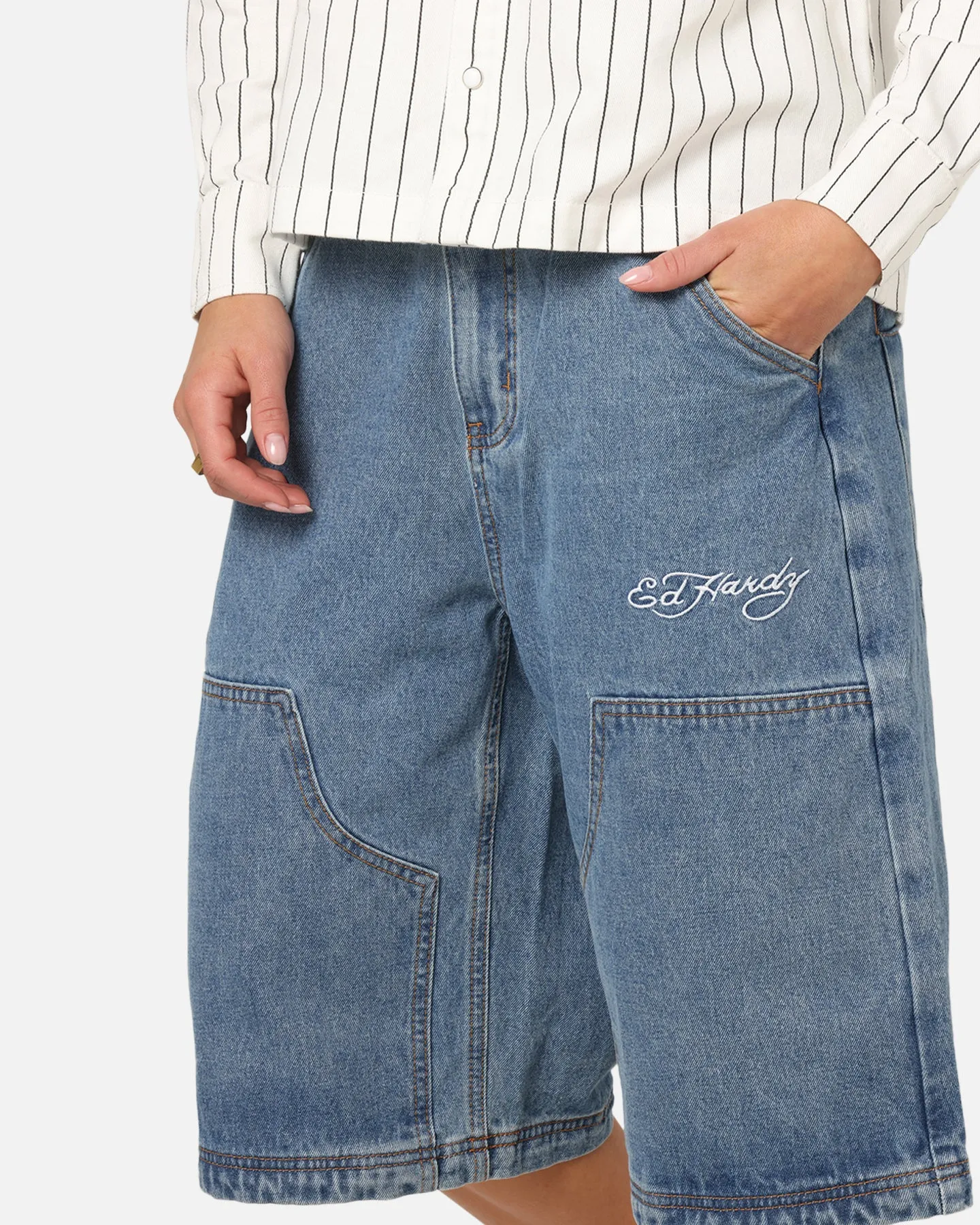 Ed Hardy Dragon Jorts Mid Blue Denim sold by Culture Kings product image thumbnail 3