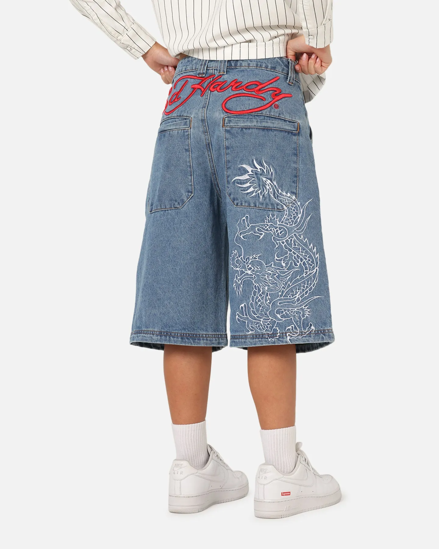 Ed Hardy Dragon Jorts Mid Blue Denim sold by Culture Kings