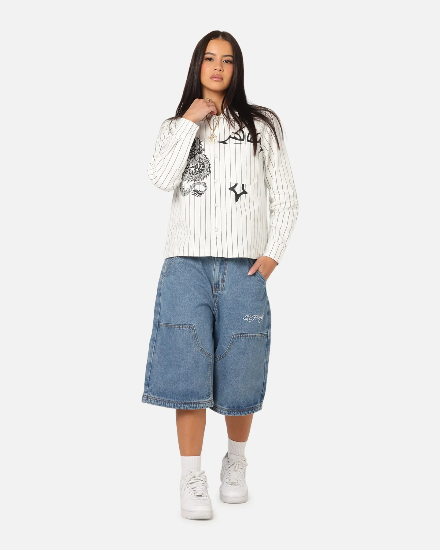 Ed Hardy Dragon Jorts Mid Blue Denim sold by Culture Kings product image thumbnail 2