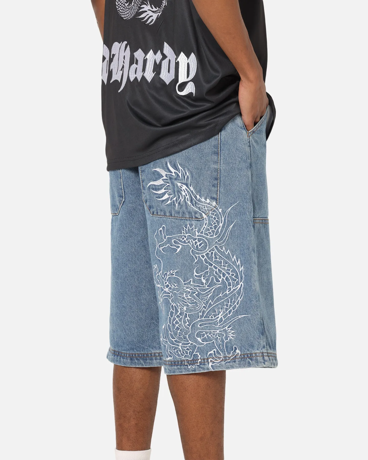 Ed Hardy Dragon Jorts Mid Blue Denim sold by Culture Kings product image thumbnail 3