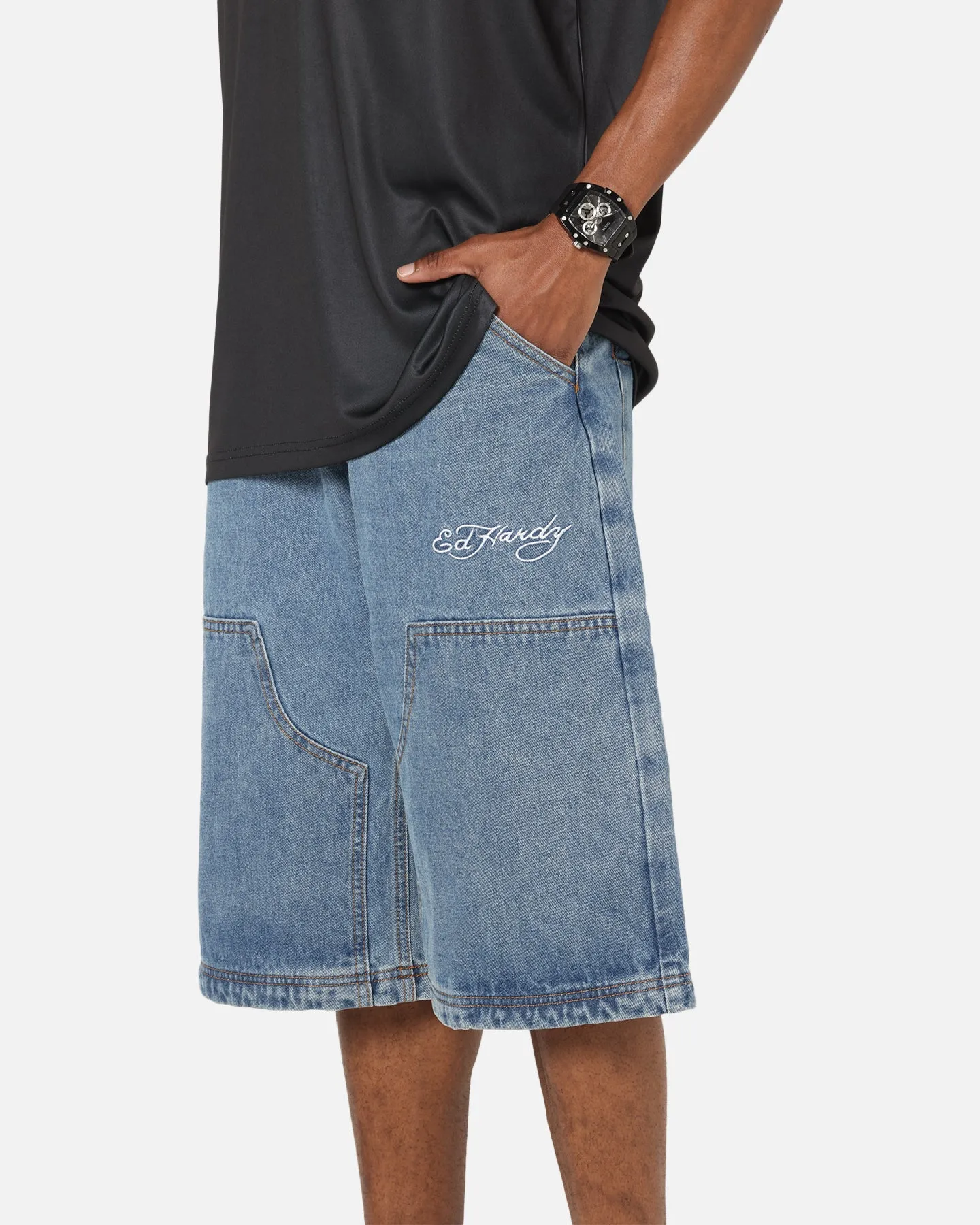 Ed Hardy Dragon Jorts Mid Blue Denim sold by Culture Kings product image thumbnail 4