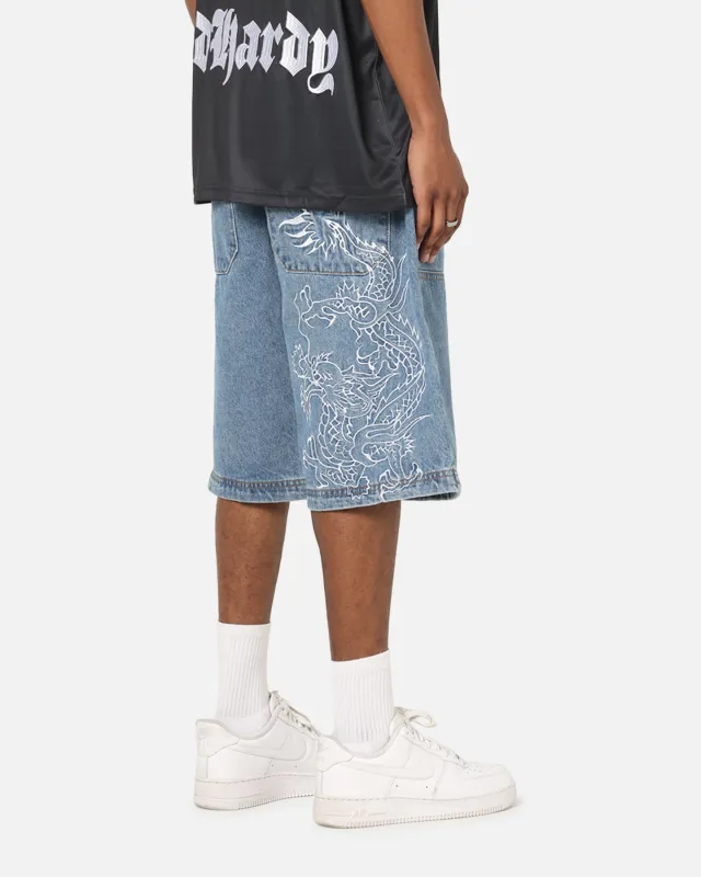 Ed Hardy Dragon Jorts Mid Blue Denim sold by Culture Kings