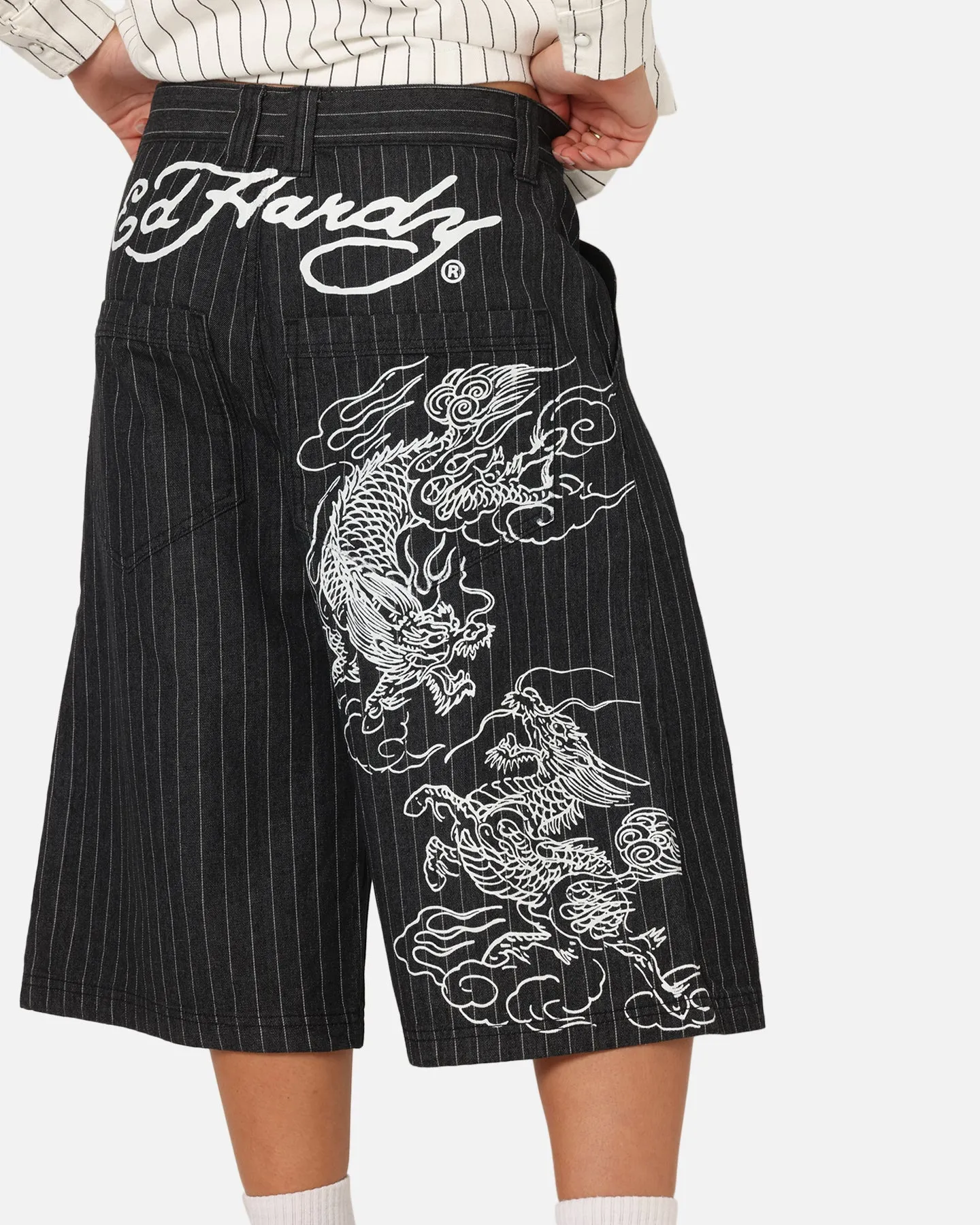 Ed Hardy Shinjuku Jorts Black Pinstripe sold by Culture Kings product image thumbnail 3