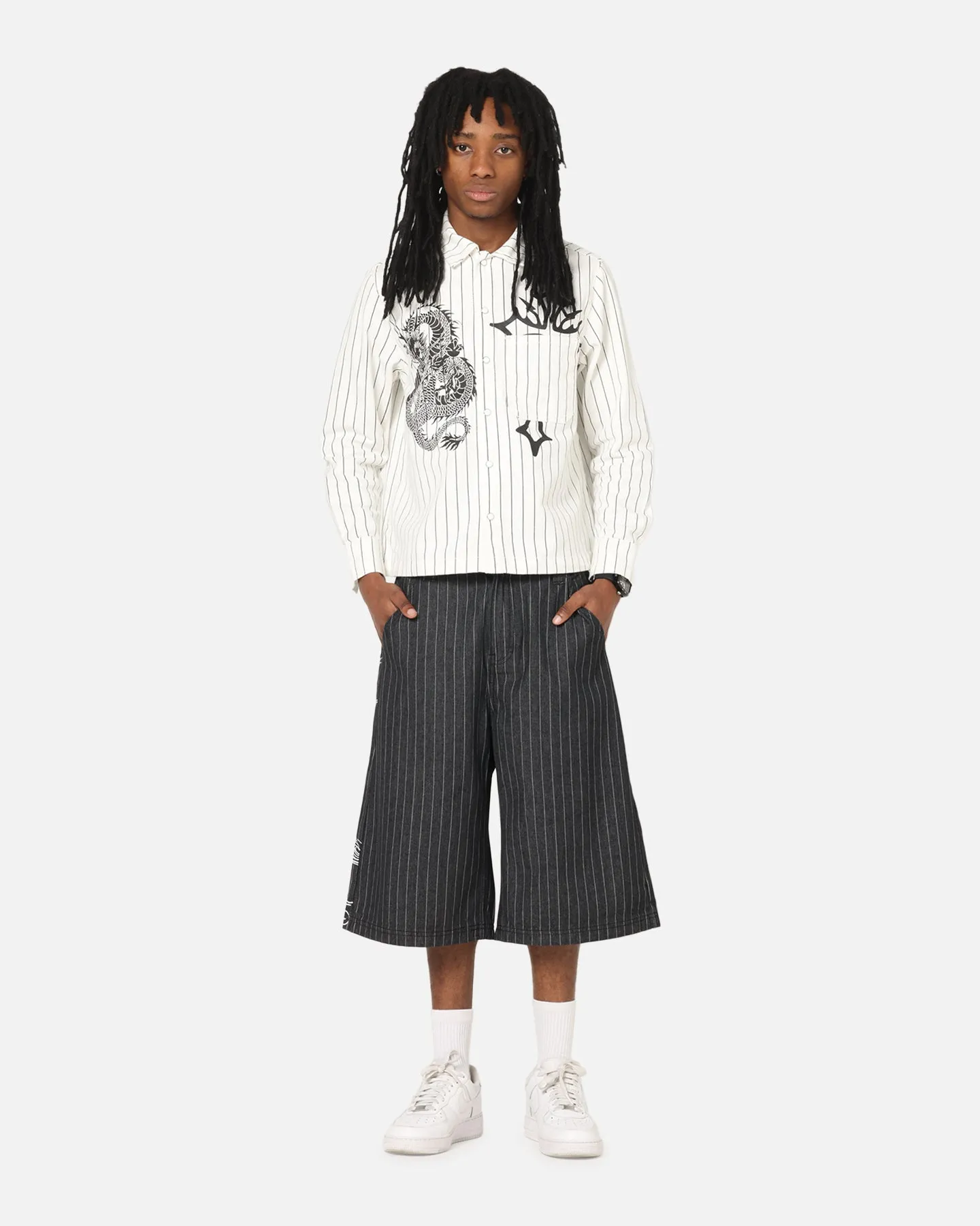 Ed Hardy Shinjuku Jorts Black Pinstripe sold by Culture Kings product image thumbnail 2