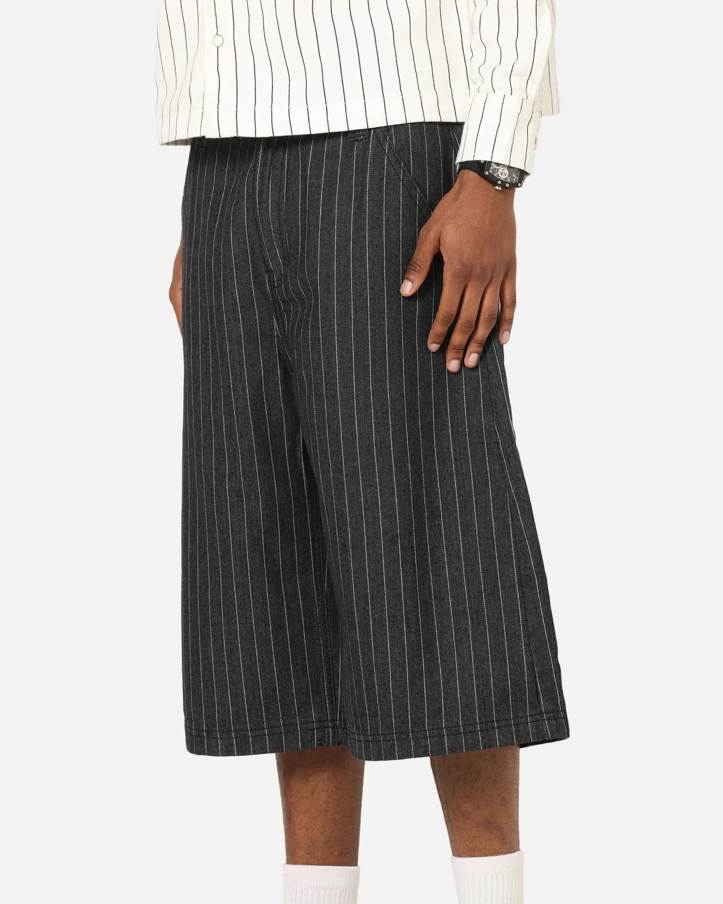 Ed Hardy Shinjuku Jorts Black Pinstripe sold by Culture Kings product image thumbnail 4