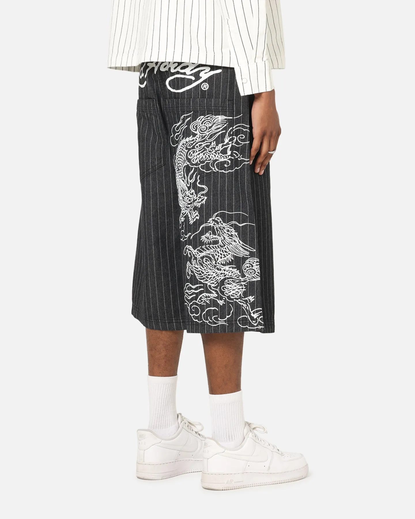Ed Hardy Shinjuku Jorts Black Pinstripe sold by Culture Kings product image thumbnail 5
