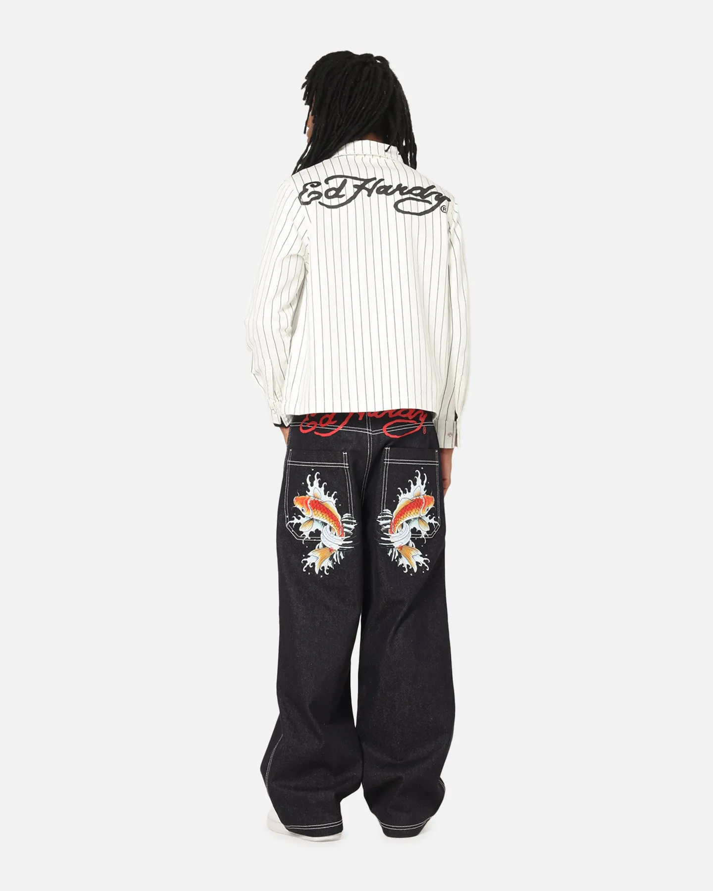 Ed Hardy Euro Button Up Shirt White Pinstripe sold by Culture Kings product image thumbnail 4