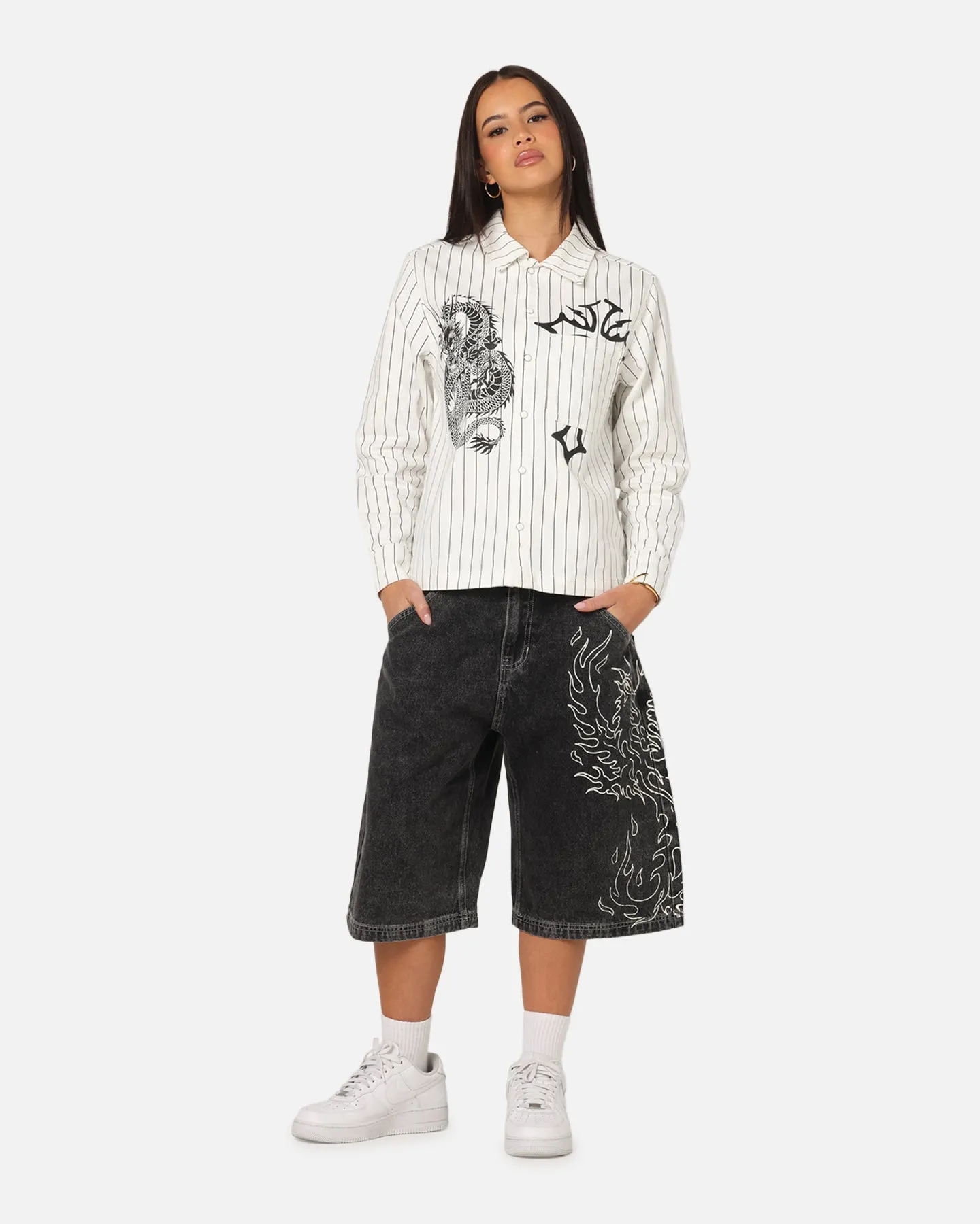 Ed Hardy Women's Distressed Logo Jorts Black sold by Culture Kings product image thumbnail 2