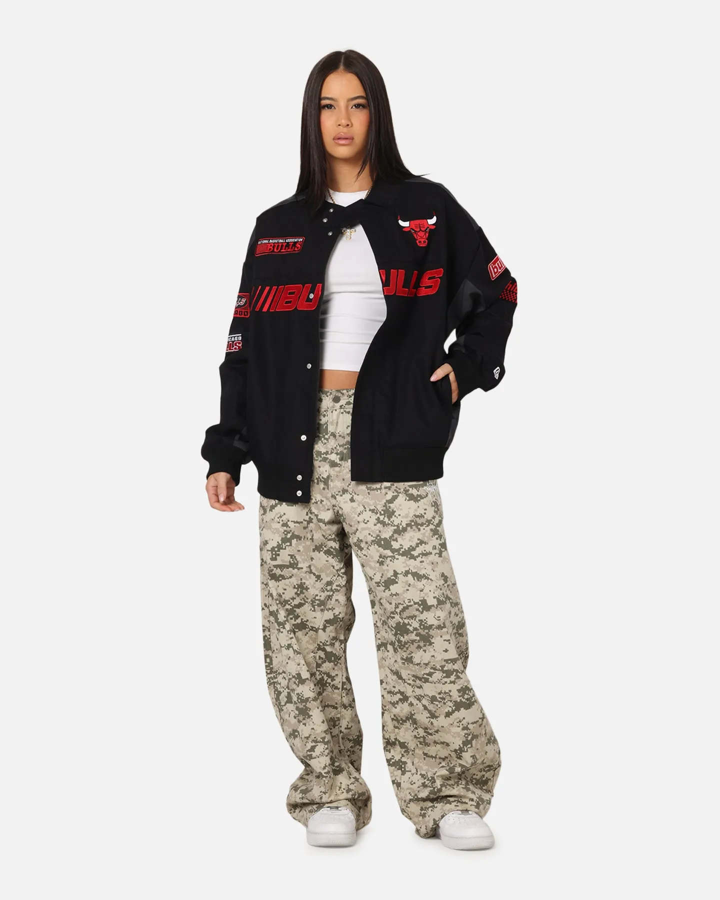 New Era Chicago Bulls NBA Motorsport Jacket Black sold by Culture Kings product image thumbnail 2