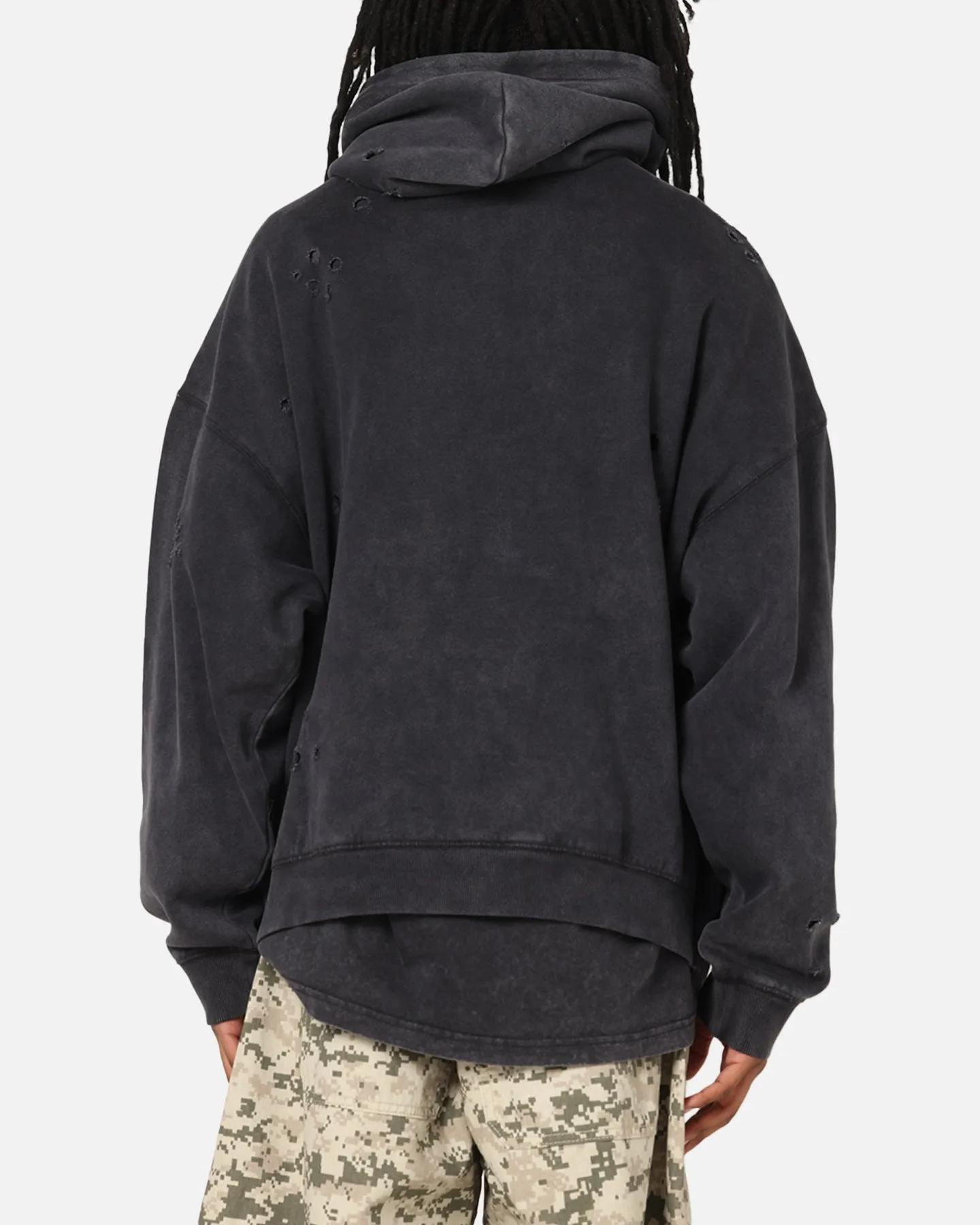 Mitchell & Ness Chicago Bulls Distressed Rhinestone Logo Hoodie Faded Black sold by Culture Kings product image thumbnail 3