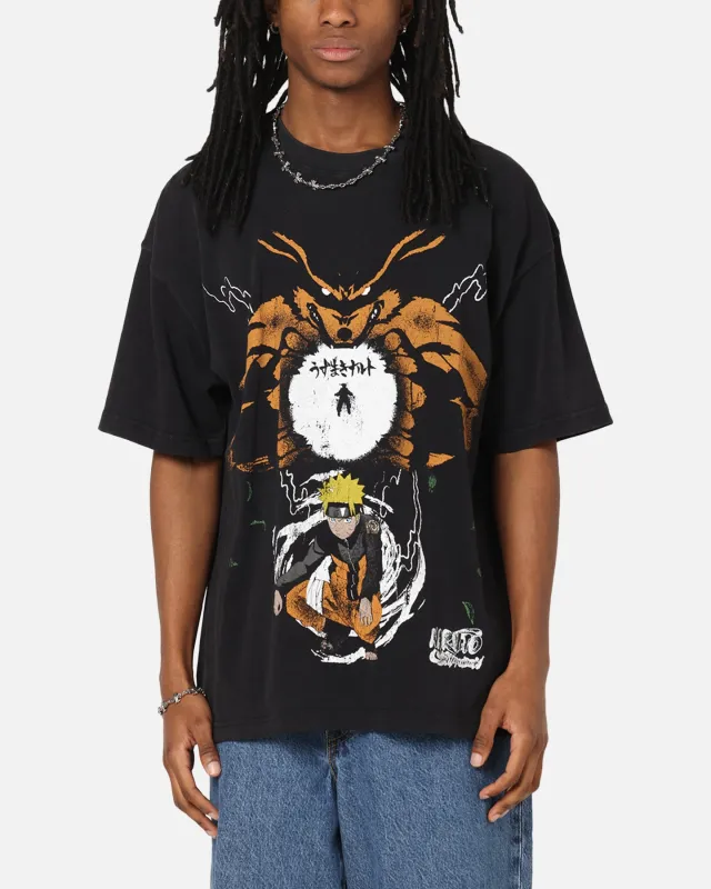 73Studio X Naruto Shippuden Uzamaki Vintage T-Shirt Black Acidwash sold by Culture Kings
