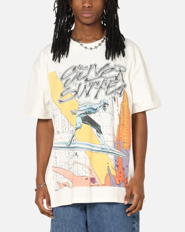 73Studio Marvel Fantastic Four Silver Surfer Heavy T-Shirt Off White sold by Culture Kings
