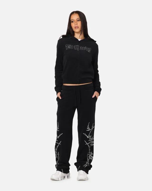 Ed Hardy Women's Raver Trackpants Black made by Ed Hardy