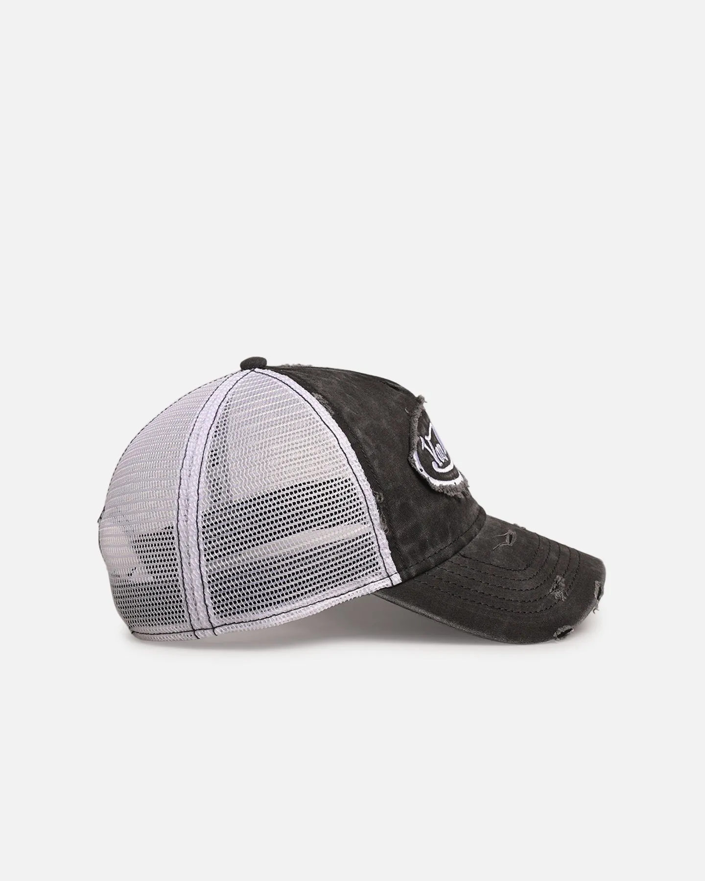Von Dutch Destroyed Twill Trucker Snapback Washed Black sold by Culture Kings product image thumbnail 3
