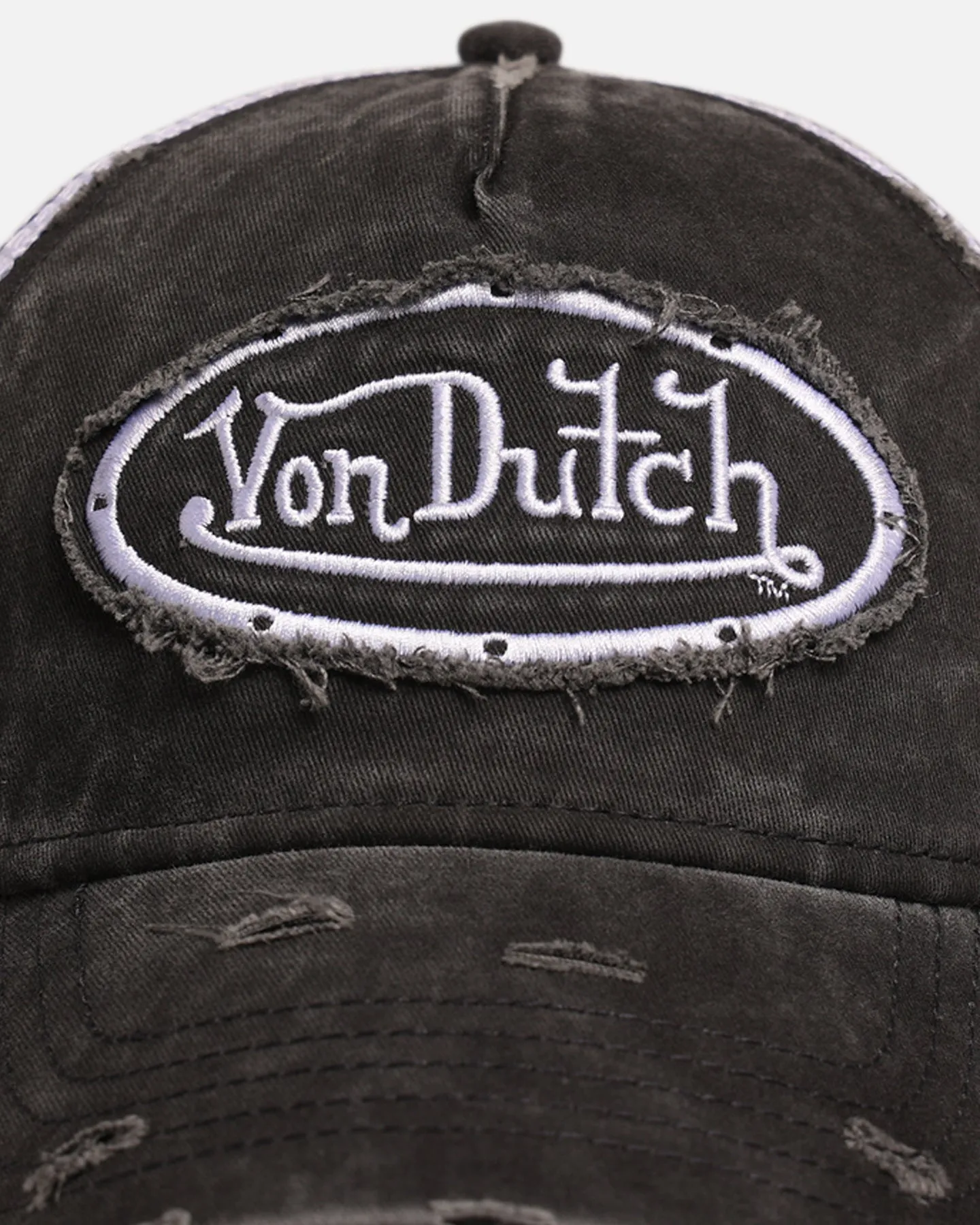 Von Dutch Destroyed Twill Trucker Snapback Washed Black sold by Culture Kings product image thumbnail 5
