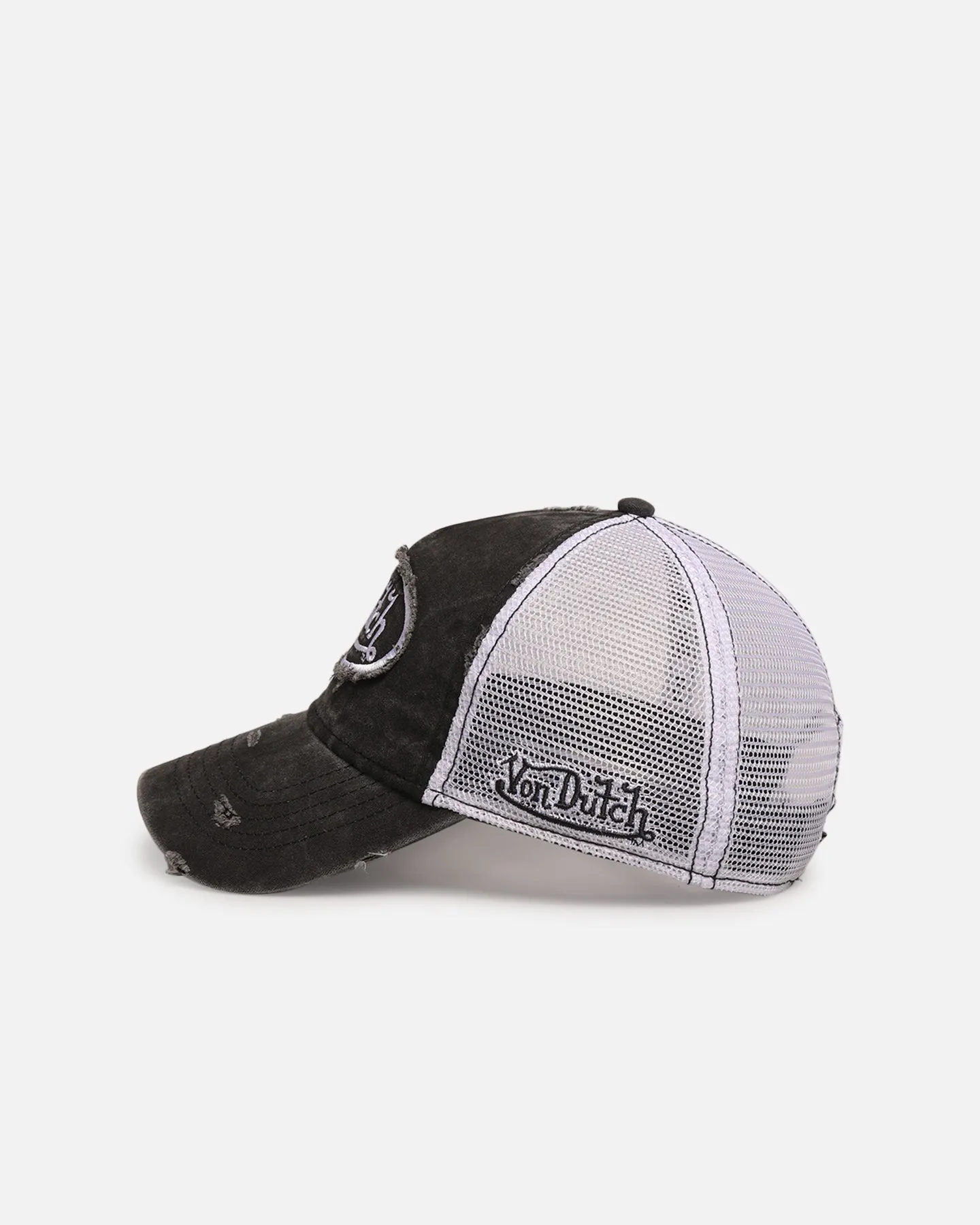 Von Dutch Destroyed Twill Trucker Snapback Washed Black sold by Culture Kings product image thumbnail 4