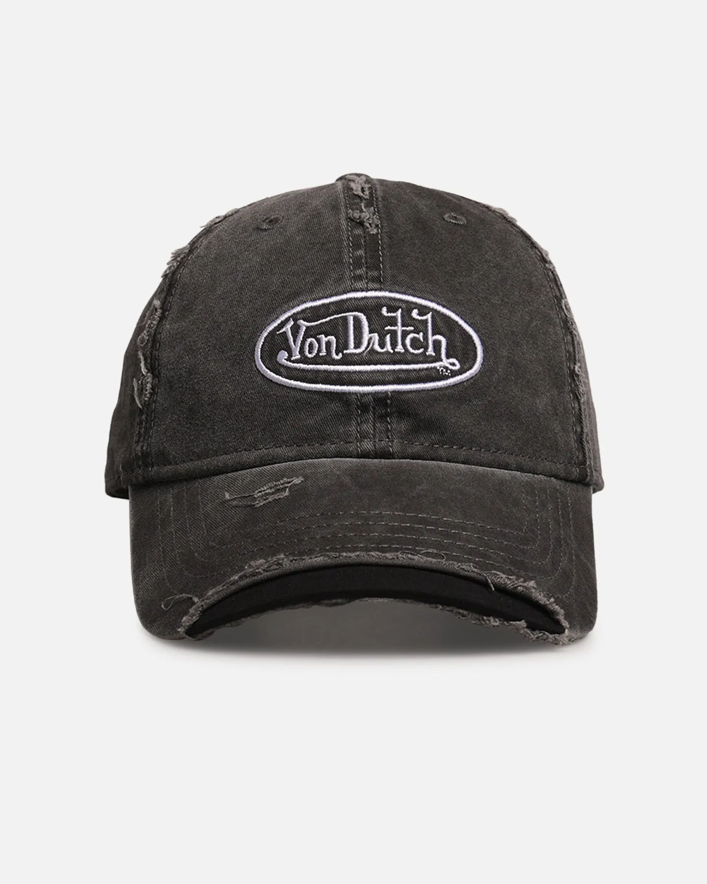 Von Dutch Von Dutch Distressed Twill Strapback Cap Black sold by Culture Kings