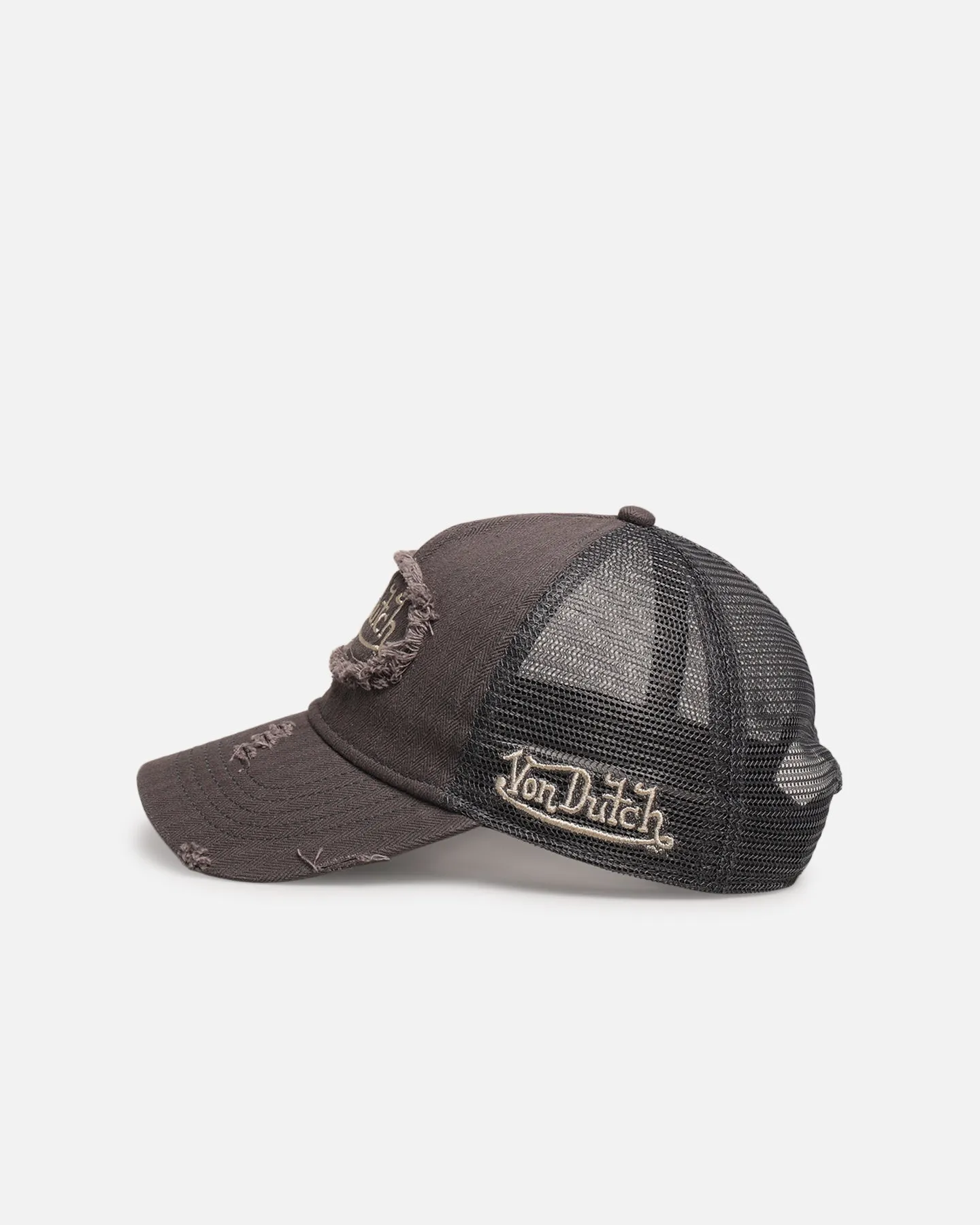 Von Dutch Distressed Patch Trucker Snapback Grey sold by Culture Kings product image thumbnail 4
