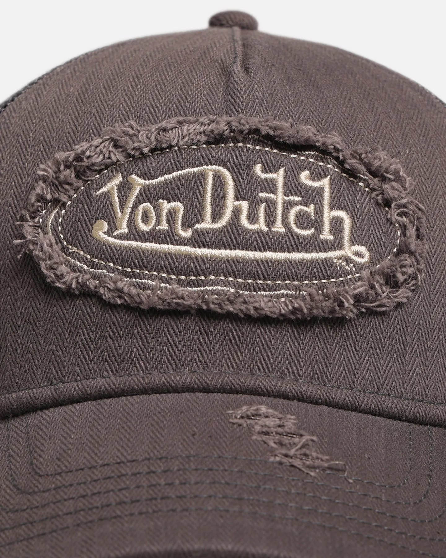 Von Dutch Distressed Patch Trucker Snapback Grey sold by Culture Kings product image thumbnail 5