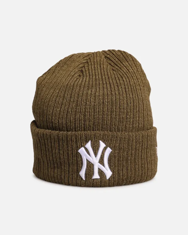 New Era New York Yankees 'Melange' Knitted Beanie Olive sold by Culture Kings