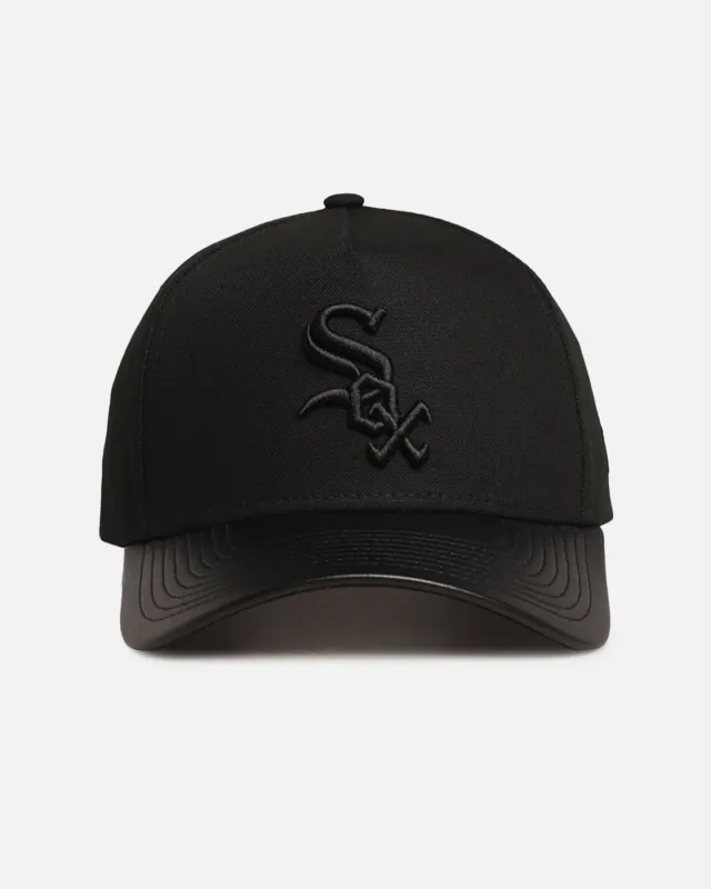 New Era Chicago White Sox 'Canvas Leather' 9FORTY A-Frame Snapback Black sold by Culture Kings
