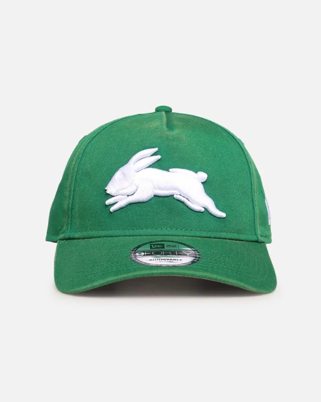 New Era South Sydney Rabbitohs 'NRL Washed OTC' 9FORTY A-Frame Snapback Dark Green made by New Era