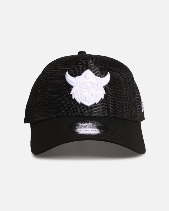 New Era Canberra Raiders 'NRL Mesh Crown' 9FORTY A-Frame Trucker Snapback Black sold by Culture Kings