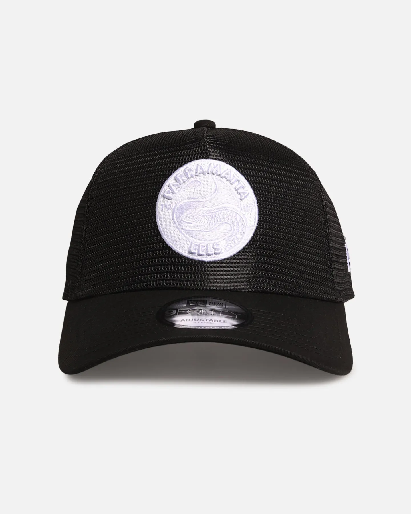 New Era Parramatta Eels 'NRL Mesh Crown' 9FORTY A-Frame Trucker Snapback Black sold by Culture Kings