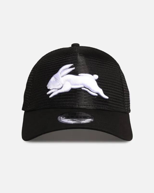 New Era South Sydney Rabbitohs 'NRL Mesh Crown' 9FORTY A-Frame Trucker Snapback Black sold by Culture Kings