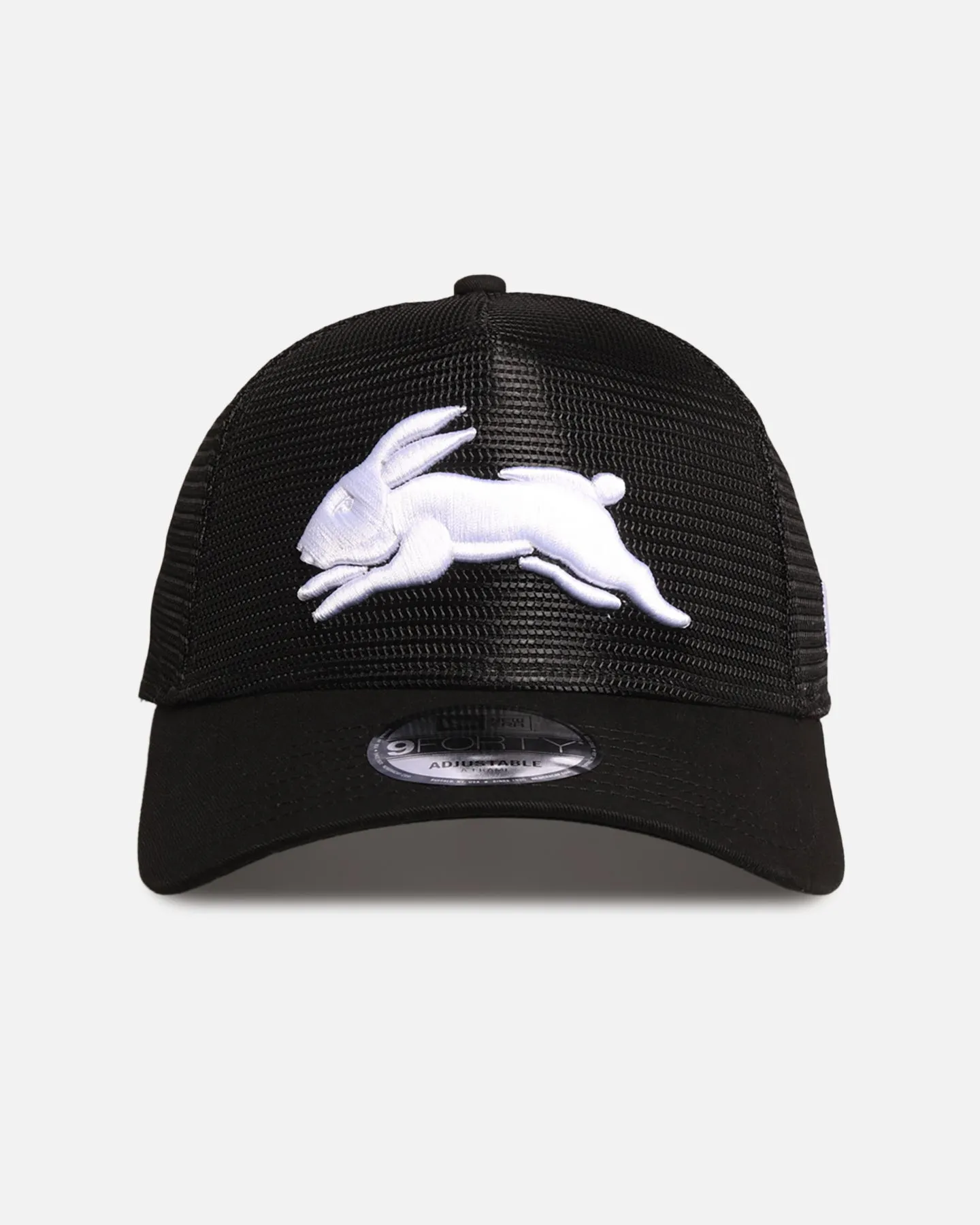 New Era South Sydney Rabbitohs 'NRL Mesh Crown' 9FORTY A-Frame Trucker Snapback Black sold by Culture Kings