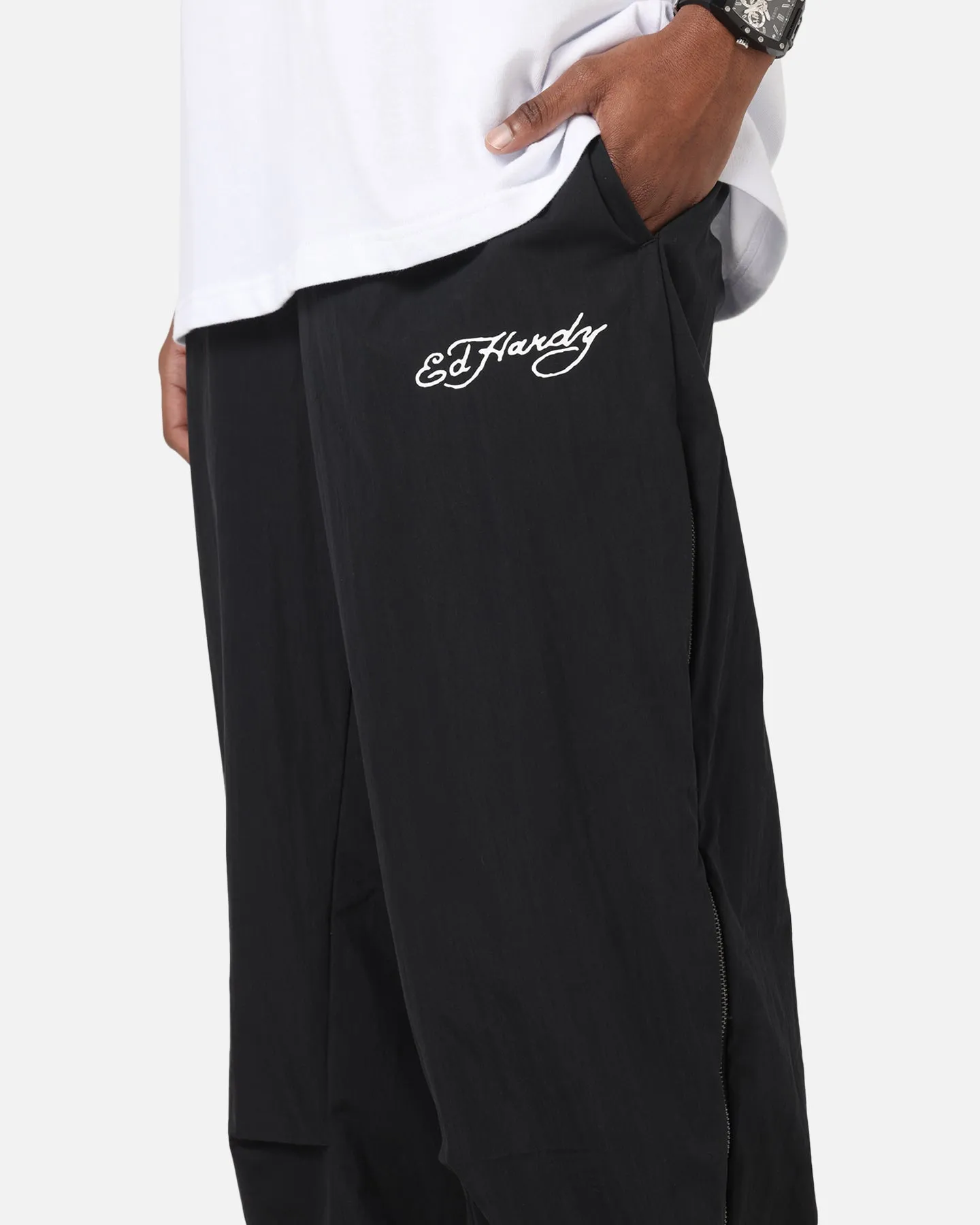 Ed Hardy Zip Track Pants Black sold by Culture Kings product image thumbnail 3