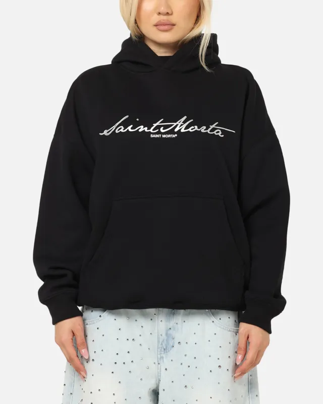 Saint Morta Scripture Boxy Hoodie Black sold by Culture Kings