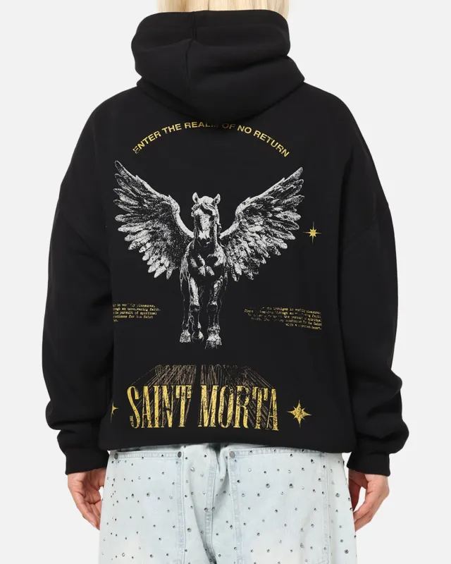 Saint Morta Realm Of Return Boxy Hoodie Black sold by Culture Kings