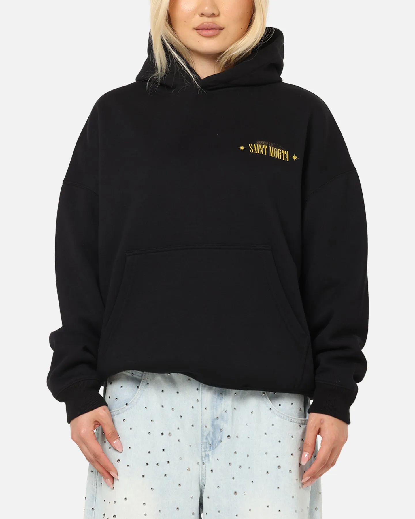 Saint Morta Realm Of Return Boxy Hoodie Black sold by Culture Kings product image thumbnail 2